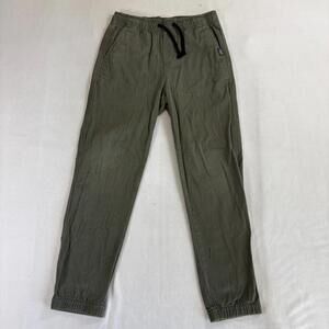 H&M Youth 12 Relaxed Fit Olive Jogger Pants Elastic Waist Drawstring Cuffed Hem